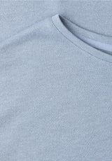 Ensfarvet T-shirt med glitrende detaljer i Cashmere Blue
