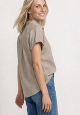casual hørskjorte med dropped shoulders