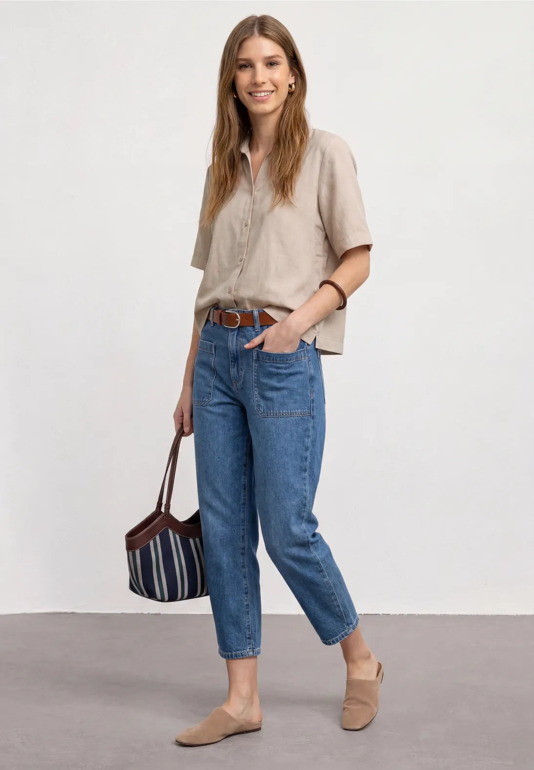 Street One bluse med skjortekrave og knapper
