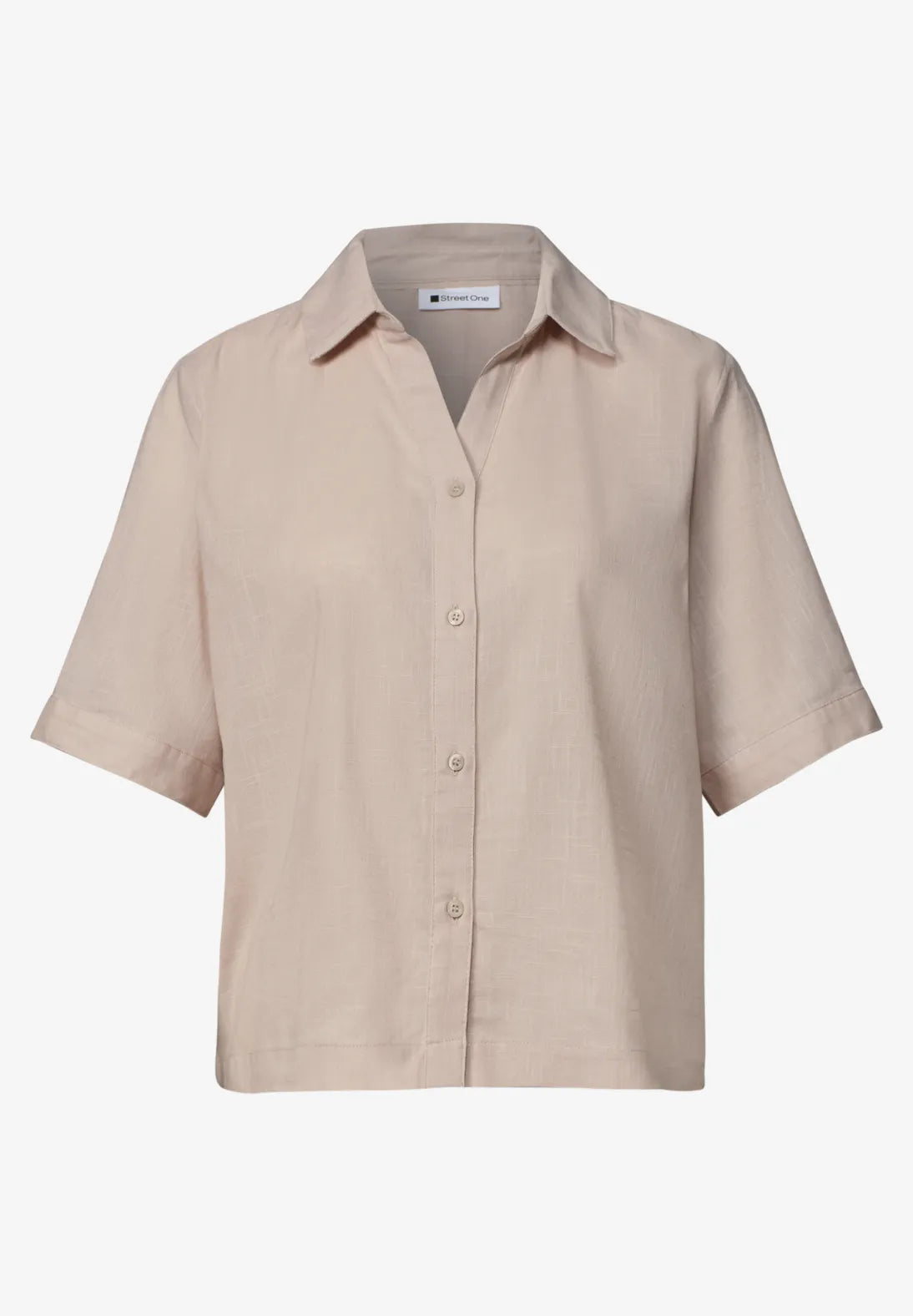 Klassisk skjortebluse med korte ærmer fra Street One