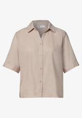 Klassisk skjortebluse med korte ærmer fra Street One