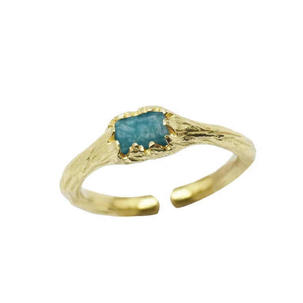 Zefina Denmark - ring Chloe green - forgyldt - onesize