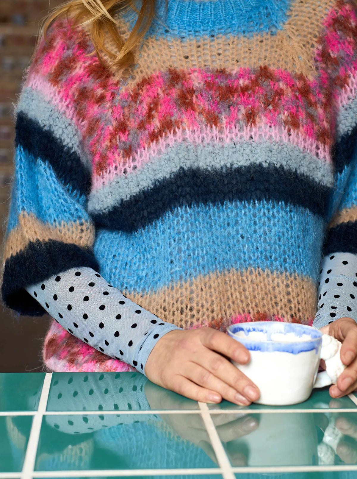 Blød mohair jumper med løs pasform til kvinder