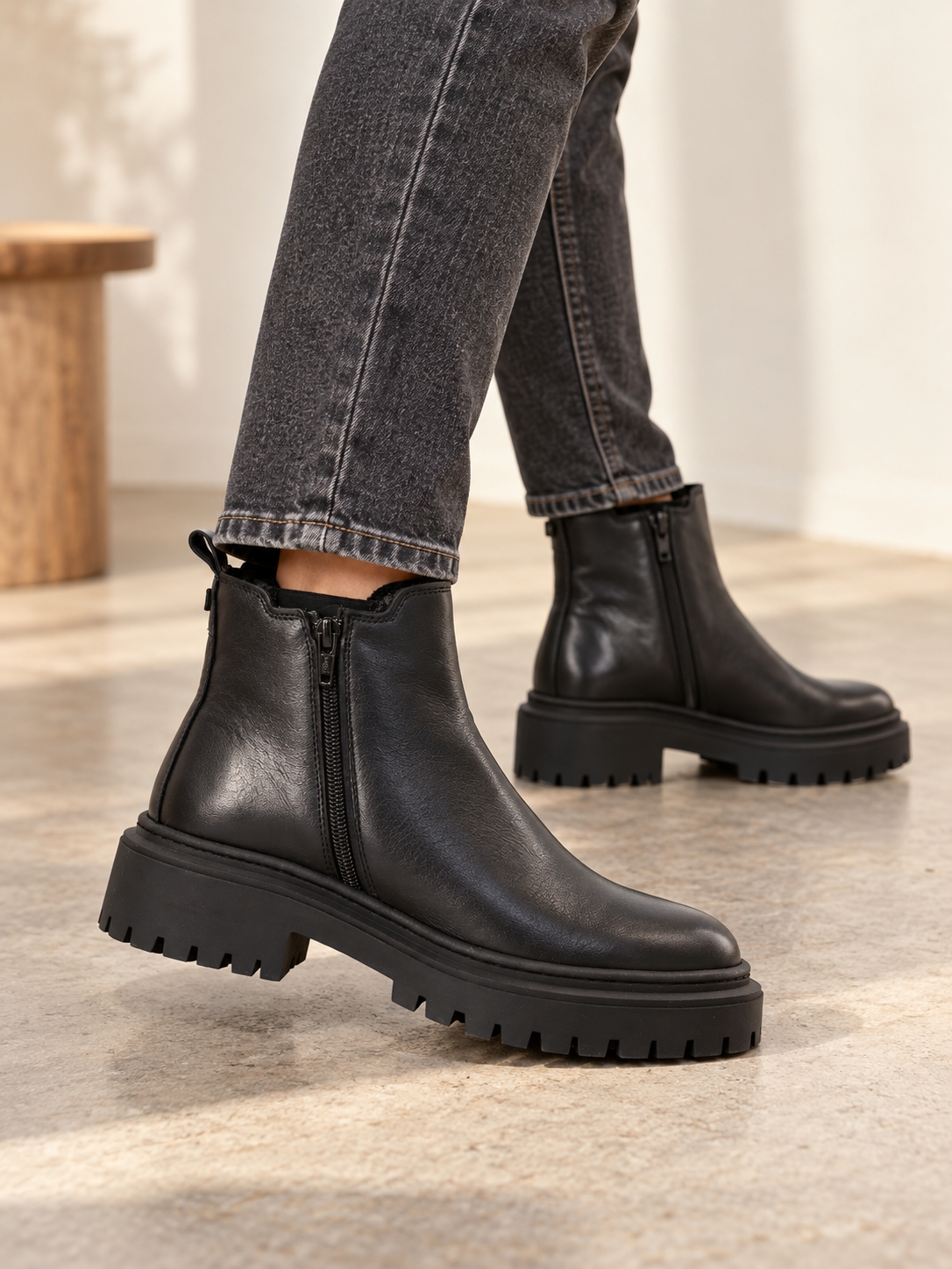 Ca’Shott CASLEA Chelsea boot – Sort læder m. lynlås (61301477)
