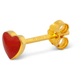 Love U Ørering 1024 – Passion Red – 1 stk. Forgyldt – Lulu Copenhagen