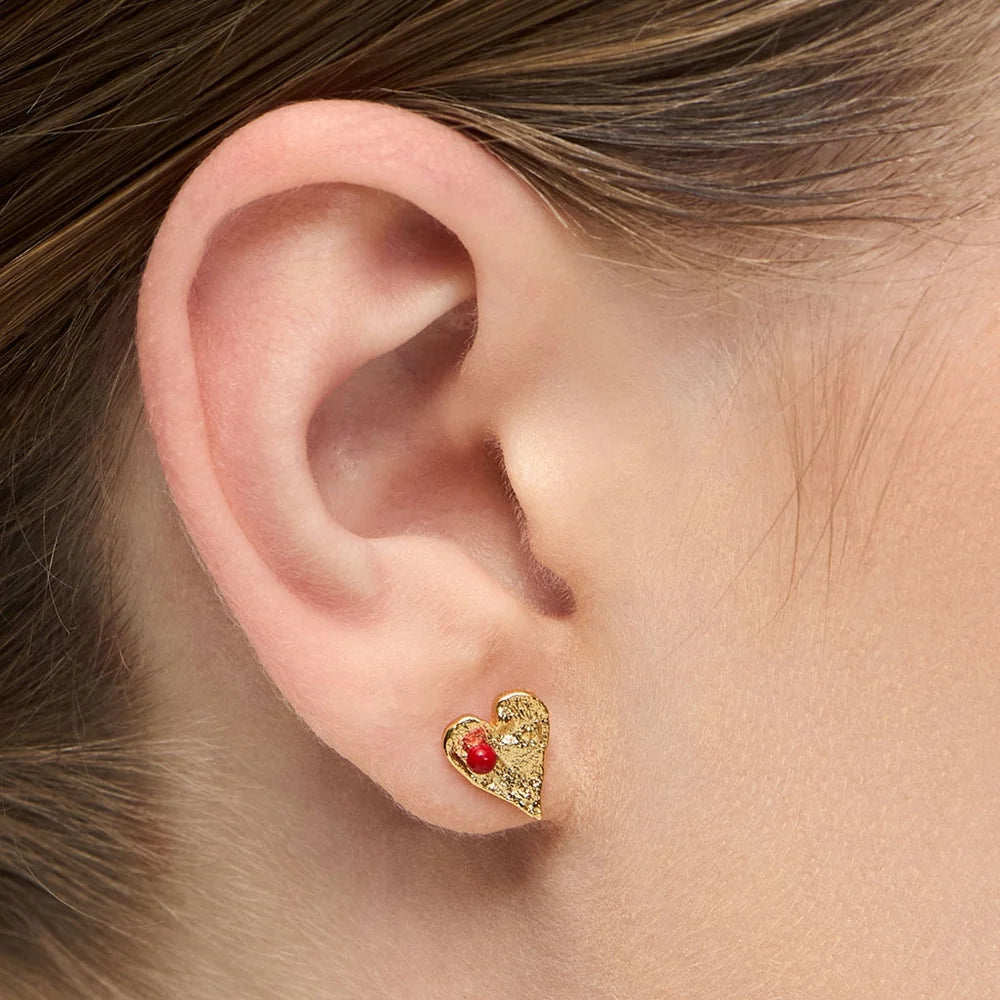 Sweet Heart Passion Red ørering fra Lulu Copenhagen