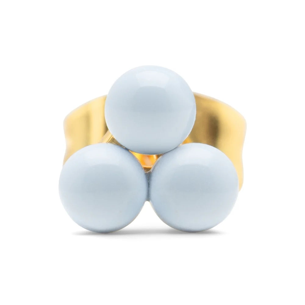 Elegant Trio ørering med håndmalet emalje