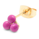 Minimalistisk pink ørering med emalje