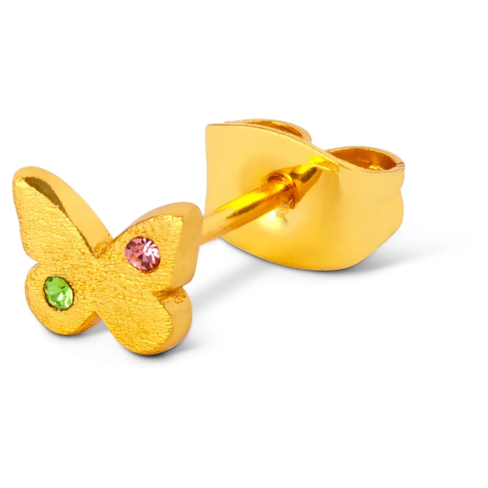 Butterfly forgyldt sommerfugleørering med krystaller fra Lulu Copenhagen
