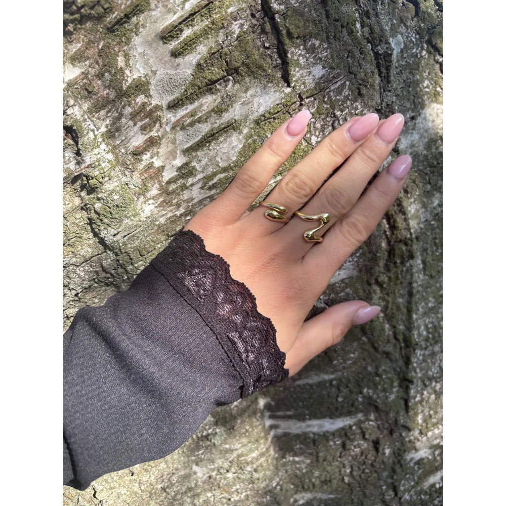 18K guldbelagt justerbar ring