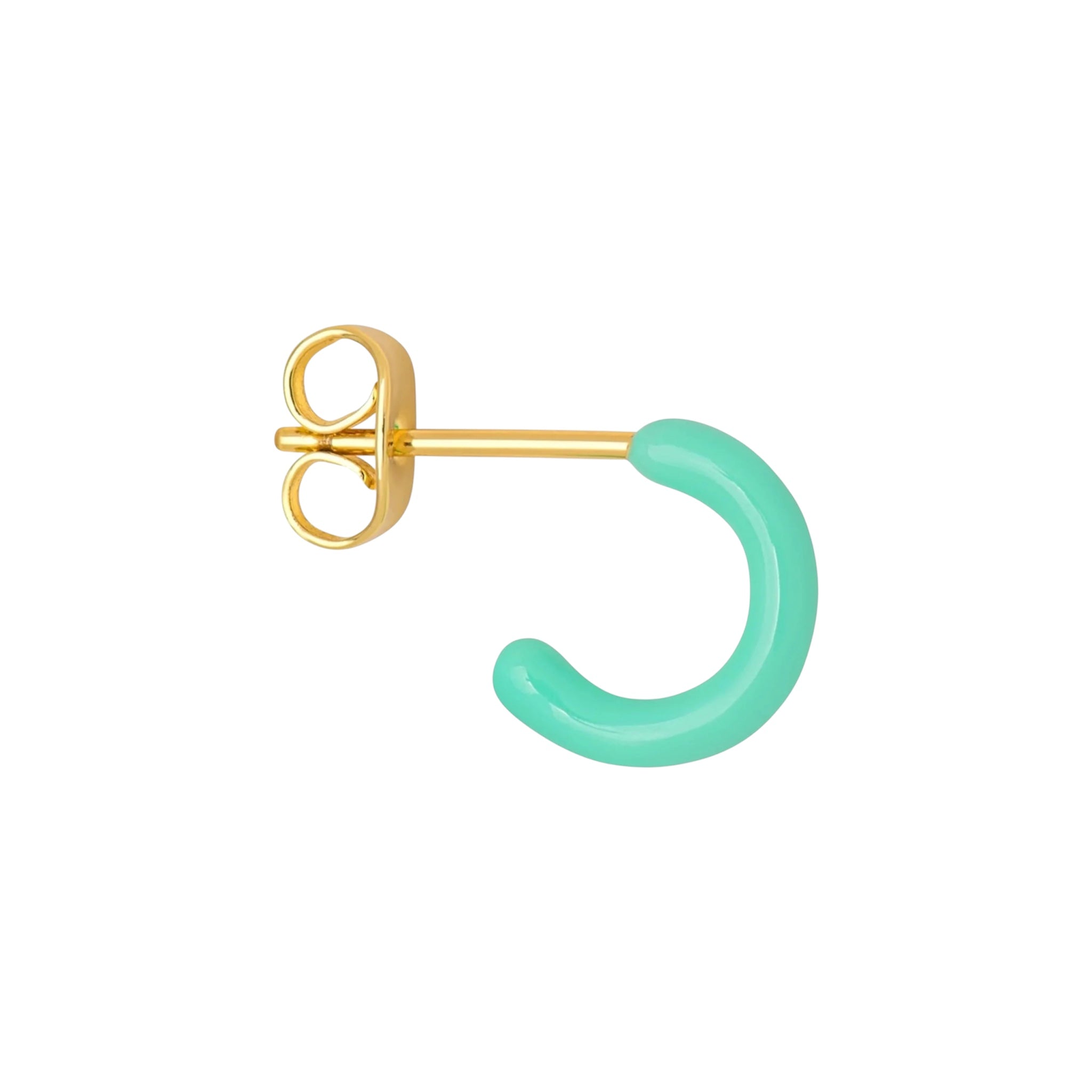 Color Hoop Gold Ørering 1 stk. – Mint – Lulu Copenhagen