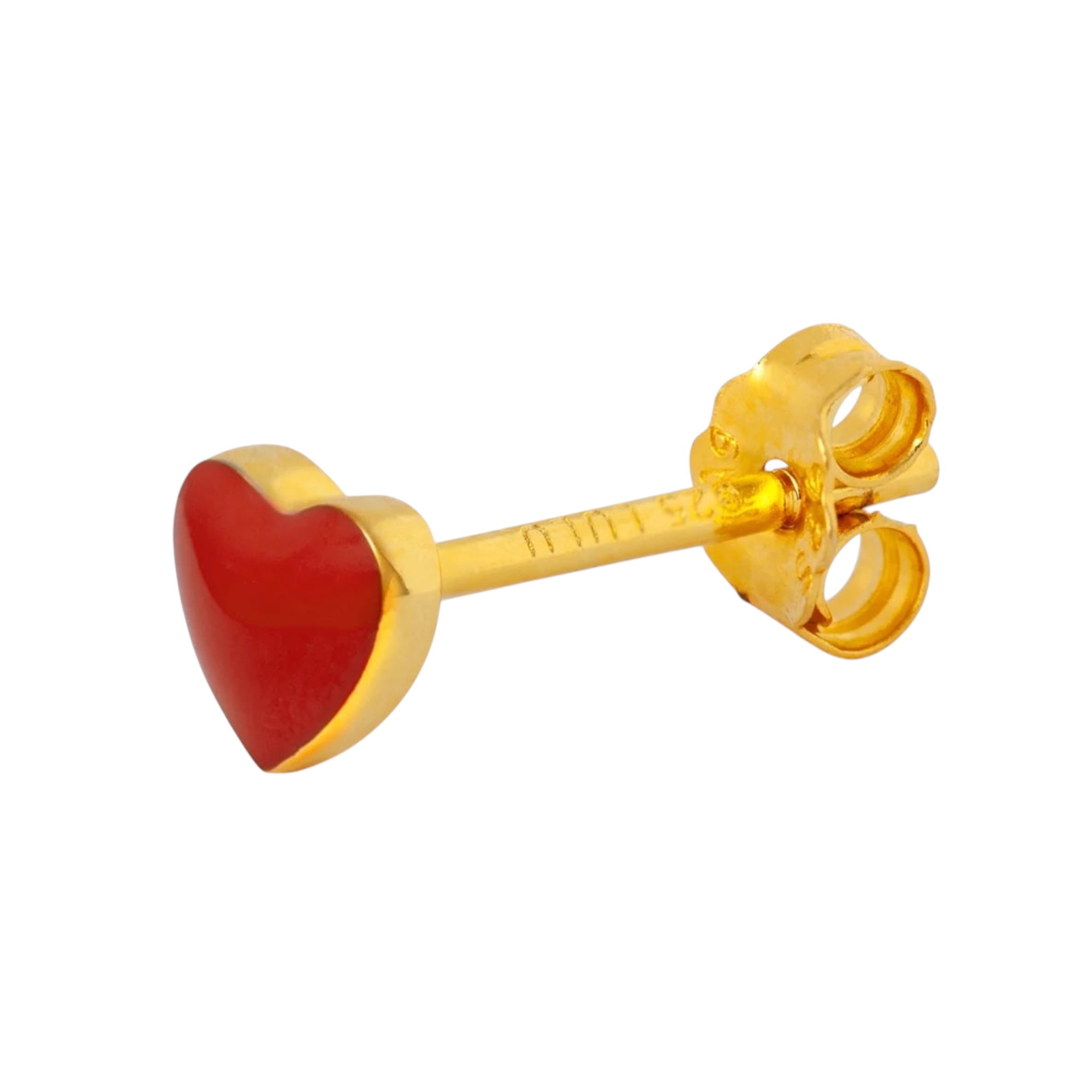 Love U Ørering 1024 – Passion Red – 1 stk. Forgyldt – Lulu Copenhagen
