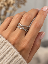 Zefina Denmark Ring – Malia forsølvet (rhodineret), justerbar