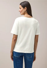Casual T-shirt med rund hals og korte ærmer