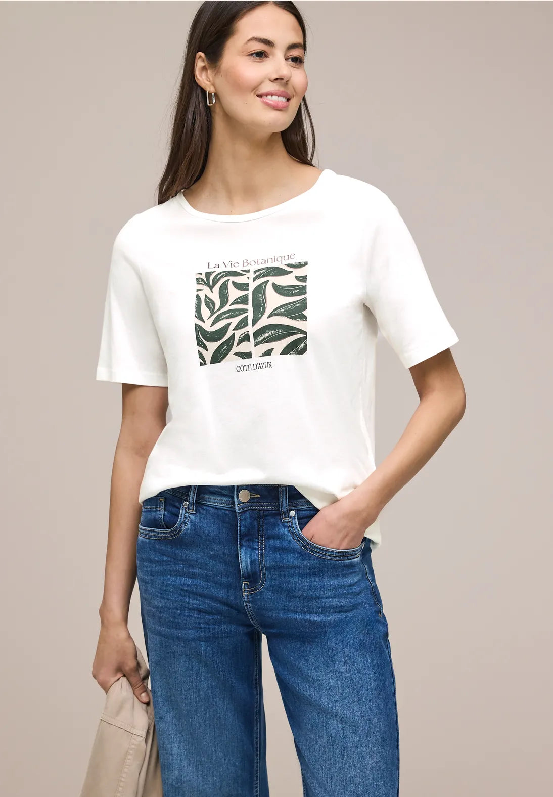 Let T-shirt i bomuld og modal med print