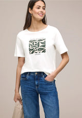 Let T-shirt i bomuld og modal med print