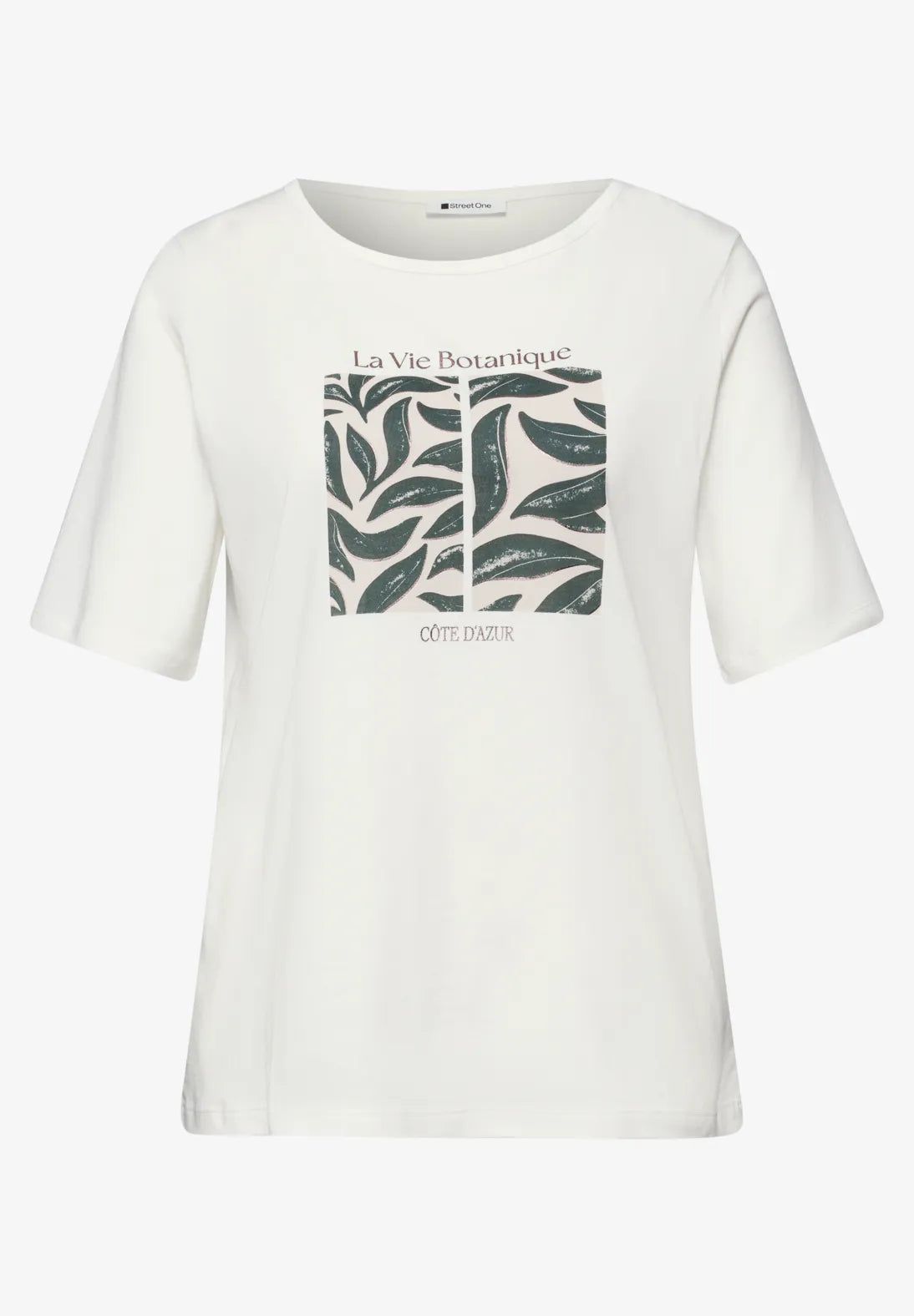 Blød dame T-shirt med moderne print