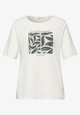 Blød dame T-shirt med moderne print
