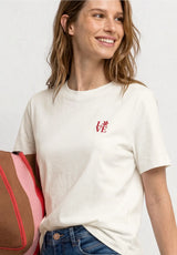 Street One T-shirt i off white med brystprint