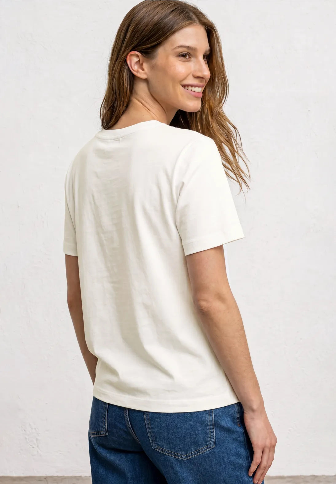 Lys basic T-shirt med wording print