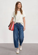 Off white T-shirt i bomuld og modal