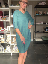 Safa Dress – Figursyet Hørkjole – Emerald Green – GR Nature