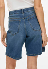 Sommer shorts i medium blue denim