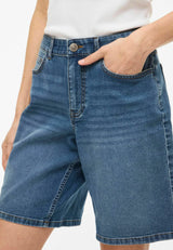 Klassiske denim shorts med høj talje