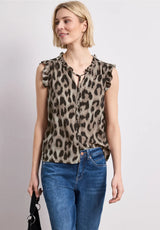 Leopard top til dame i let kvalitet