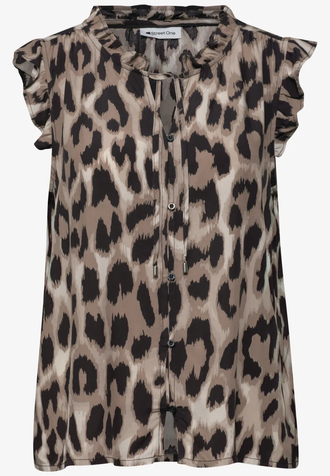 Bluse med knapper og rynkedetaljer