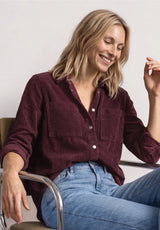 Street One fløjlsbluse i Rustic Rouge