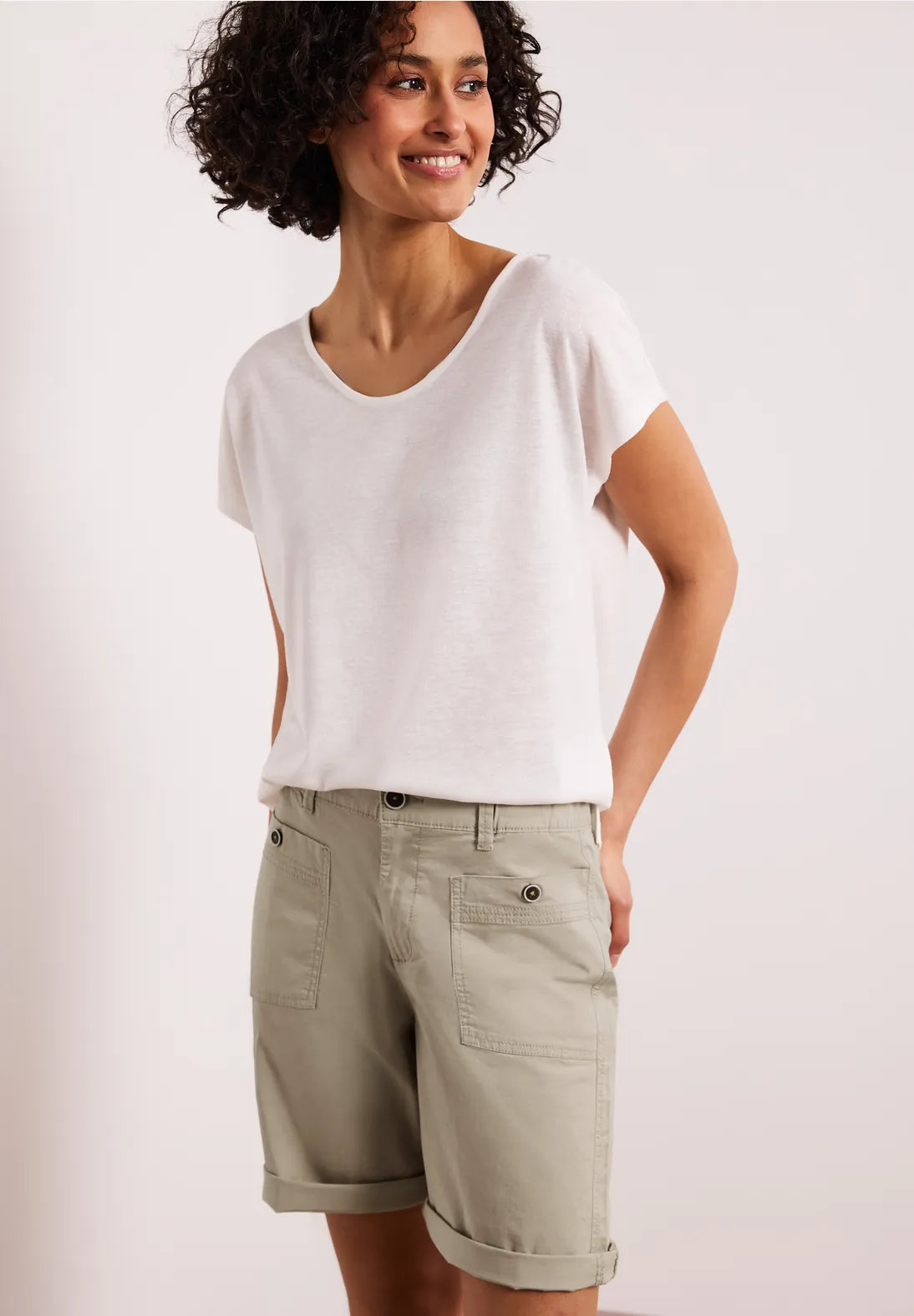 Shorts i bomuld med stretch