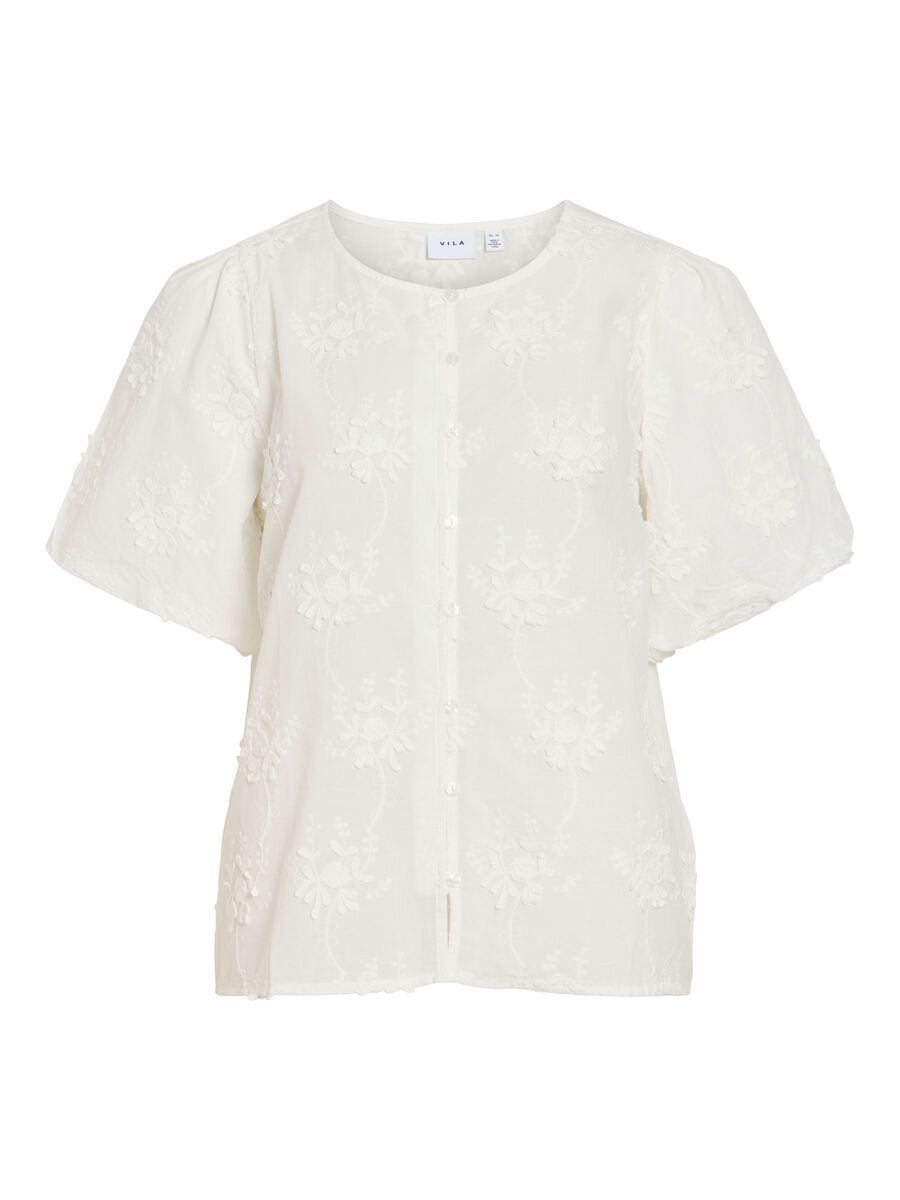 Elegant bomuldsbluse med broderi til sommerlook