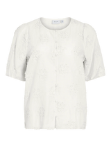 VIANTONETT O-neck bluse i let bomuld med detaljer