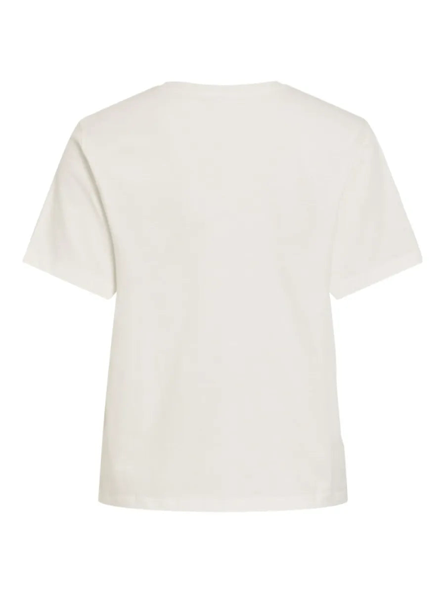 Hvid sommer t shirt med sødt broderi