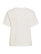 Hvid sommer t shirt med sødt broderi