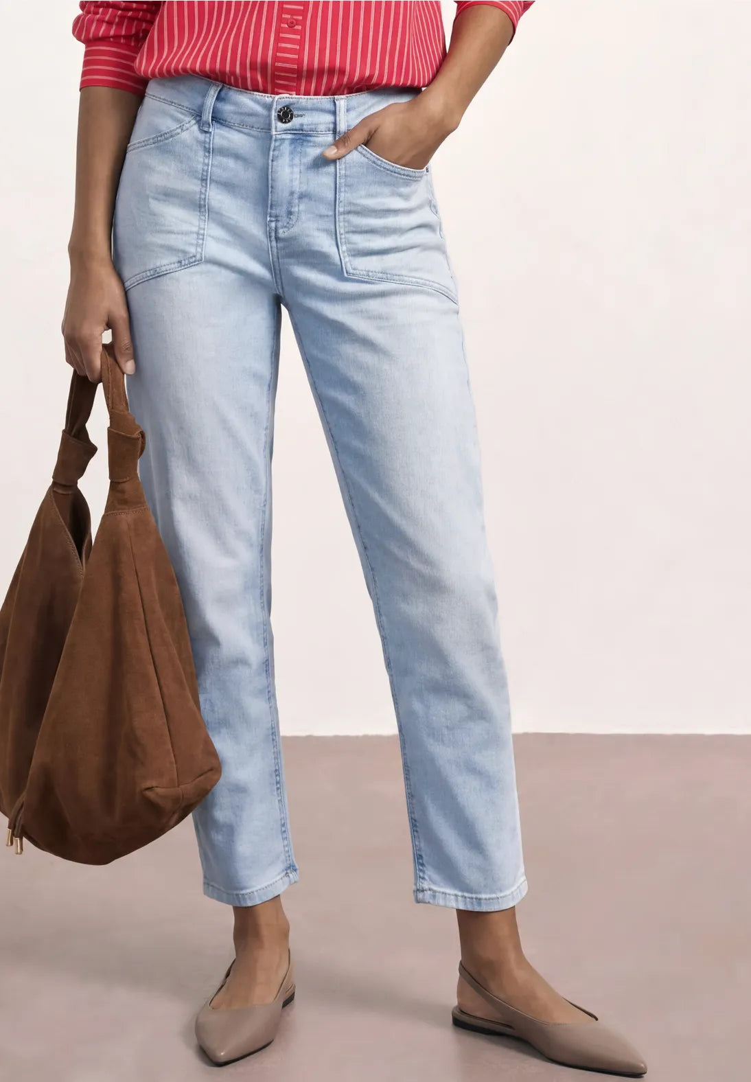 Street One chino jeans i ultra bleached washed