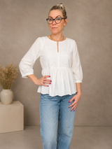 VIMARIGA V-Neck Bluse 14114371 – Snow White fra VILA