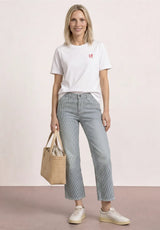 Sommerlige jeans med fine striber