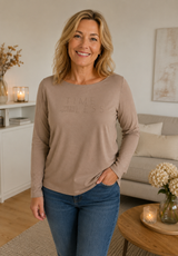 Street One Timeless Silk Look Shirt – Honey Sand (322600)