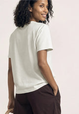 Off white cropped T-shirt til dame