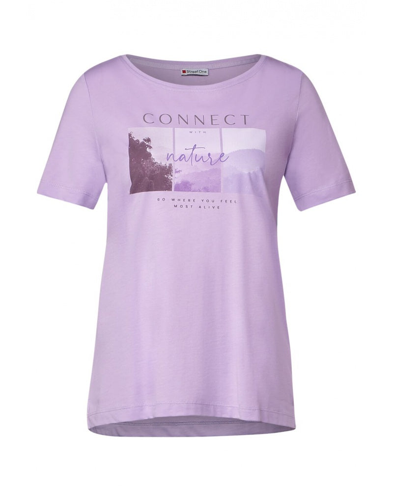 Casual lilla T-shirt til kvinder