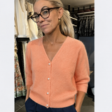 Black Colour Bella Pearl Knit Cardigan 1209 – Apricot