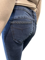 Jonny-Q P1272 Penelope Tech – mørkeblå jeans med nitte detaljer og super stretch