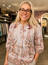 Printet damebluse i Grey fra Marta Du Chateau
