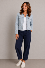 Street One Denim Jacket 212094 – Stripe Indigo | Stribet Denimjakke
