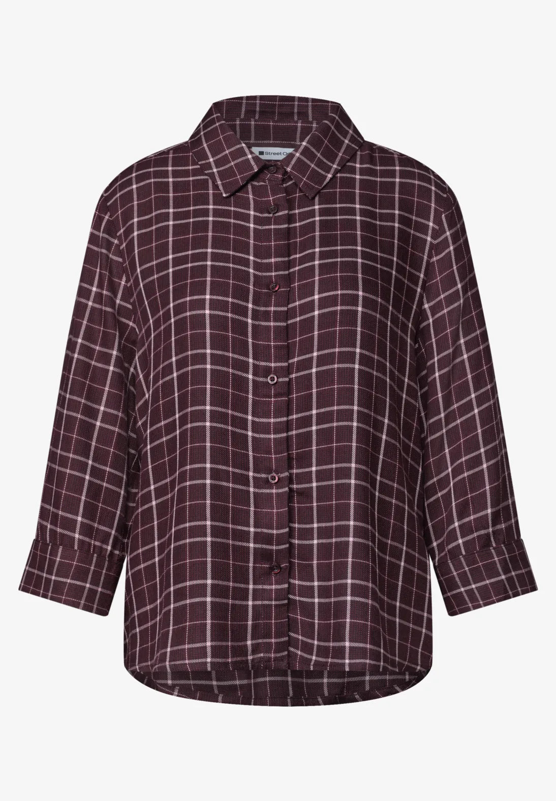 Blød viskosebluse med tern fra Street One