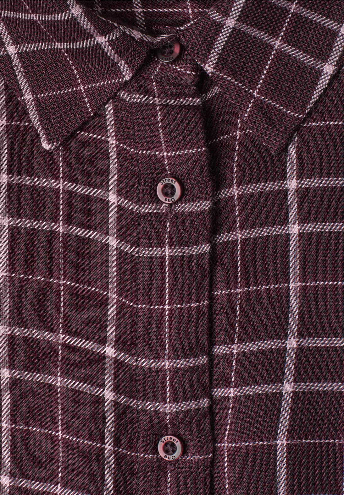 Check Shirtcollar Blouse 346858 til dame i Rustic Rouge