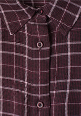 Check Shirtcollar Blouse 346858 til dame i Rustic Rouge
