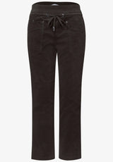 Bonny Corduroy Black Coffee med Slim Leg